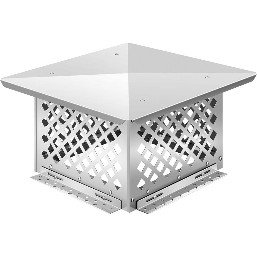 VIVOHOME 13 in. x 13 in. Square Adjustable Mesh Chimney Cap in Stainless Steel walVH1251US