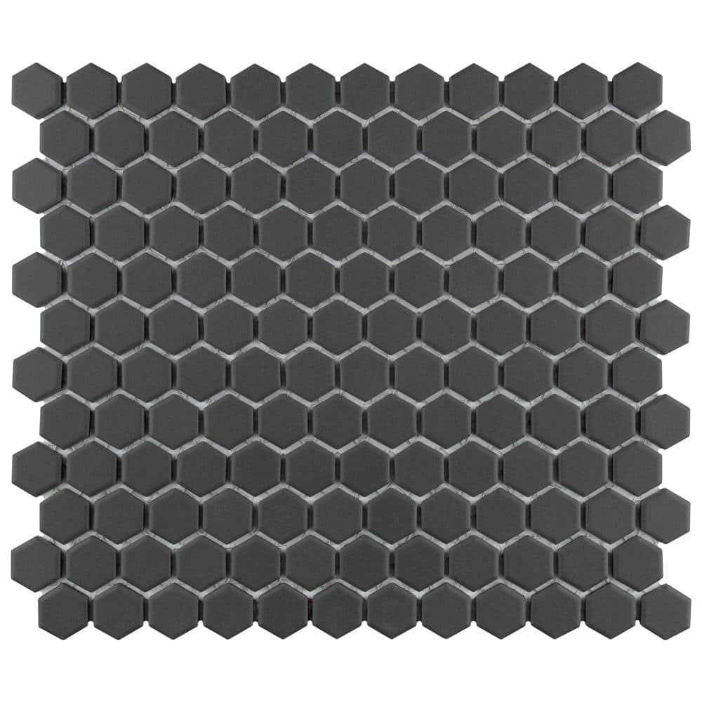 Metropolis 1 in. Hex Unglazed Black 6 in. x 6 in. Porcelain Mosaic Take Home Tile Sample price history on PriceWatchPro