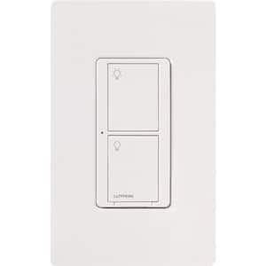 Caseta Smart Switch for All Bulb Types or Fans, 5A, Neutral Wire Required, White (PD-5ANS-WH-R-6) (6-Pack)