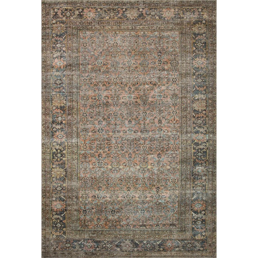 Adrian Terracotta and Charcoal Polyester Oriental Rug