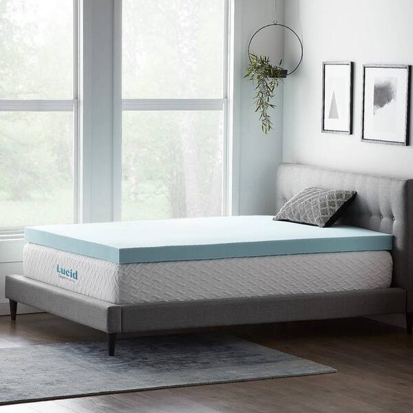 Lucid Comfort Collection 4 Inch Gel And, Cal King Bed Topper