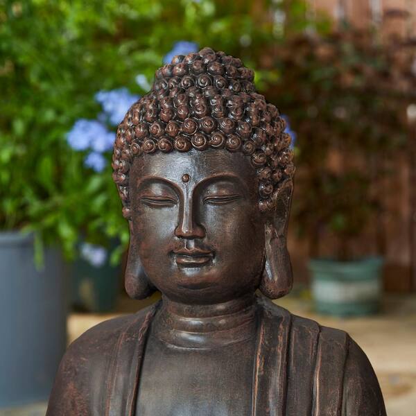 Glitzhome 23.25 in. H Zen Style Meditating Buddha Statue Polyresin 