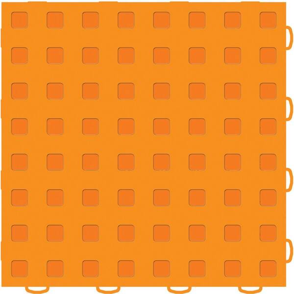 WeatherTech TechFloor 12 in. x 12 in. Orange/Orange Vinyl Flooring Tiles (Quantity of 10)