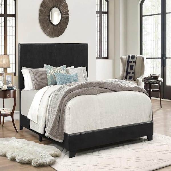 Black Frame Full Size Panel Bed