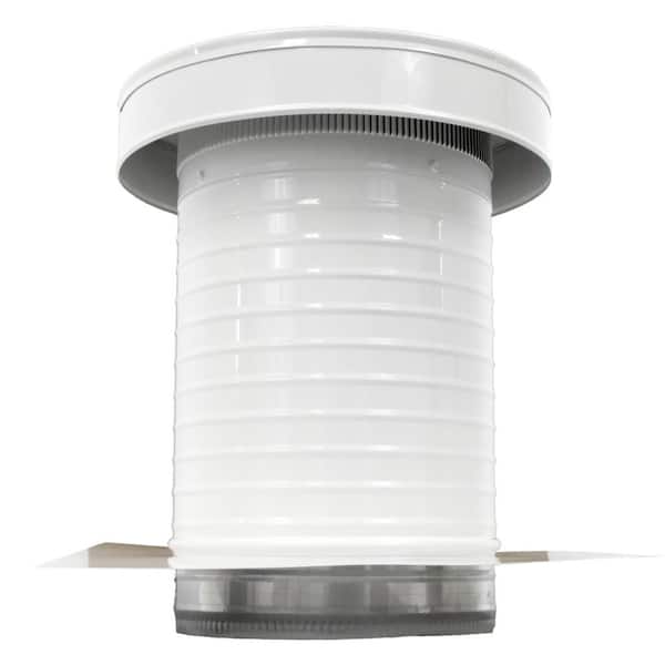 Active Ventilation 10 in. Dia. Aluminum Keepa Roof Jack in White