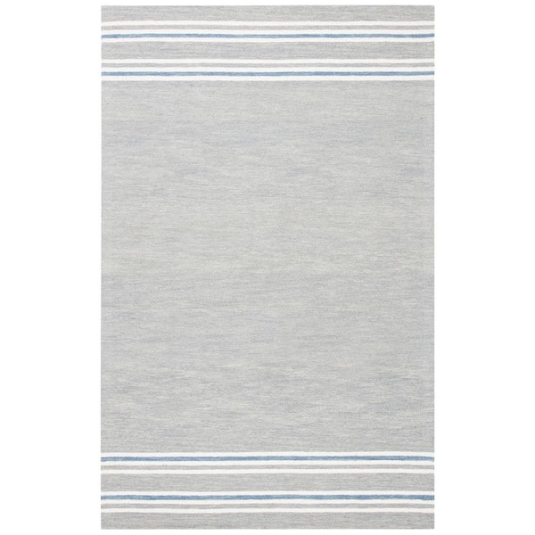 SAFAVIEH Metro Grey/Blue 5 ft. x 8 ft. Striped Solid Color Area Rug