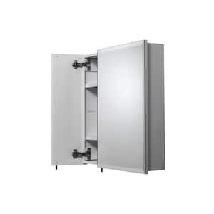 24 in. W x 24 in. H x 5 in. D Frameless Bi-View Surface-Mount Medicine Cabinet with Easy Hang System in White