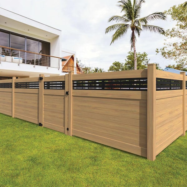 Horizontal Boardwalk 6 ft. H x 8 ft. W Cypress Semi-Privacy VinylFence Panel (Unassembled)