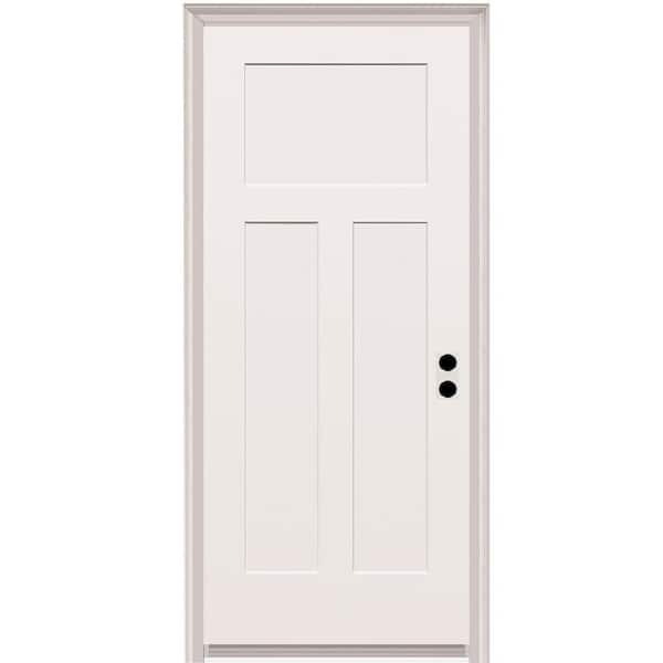 MMI Door 32 in. x 80 in. Craftsman Left-Hand Primed Composite 20 Min. Fire-Rated House-to-Garage Single Prehung Interior Door