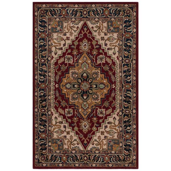 Heritage Red/Ivory 4 ft. x 6 ft. Ornate Border Area Rug