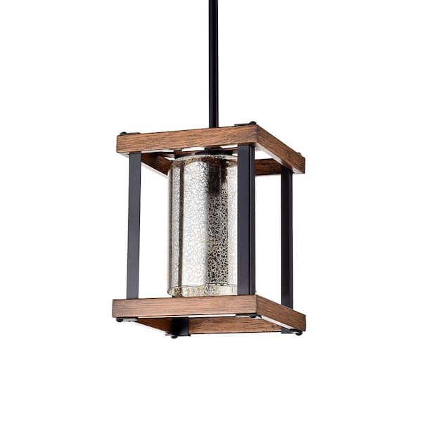 Warehouse of Tiffany Asosi 48.03 in. 1-Light Indoor Brown and Black Finish Pendant Light with Light Kit