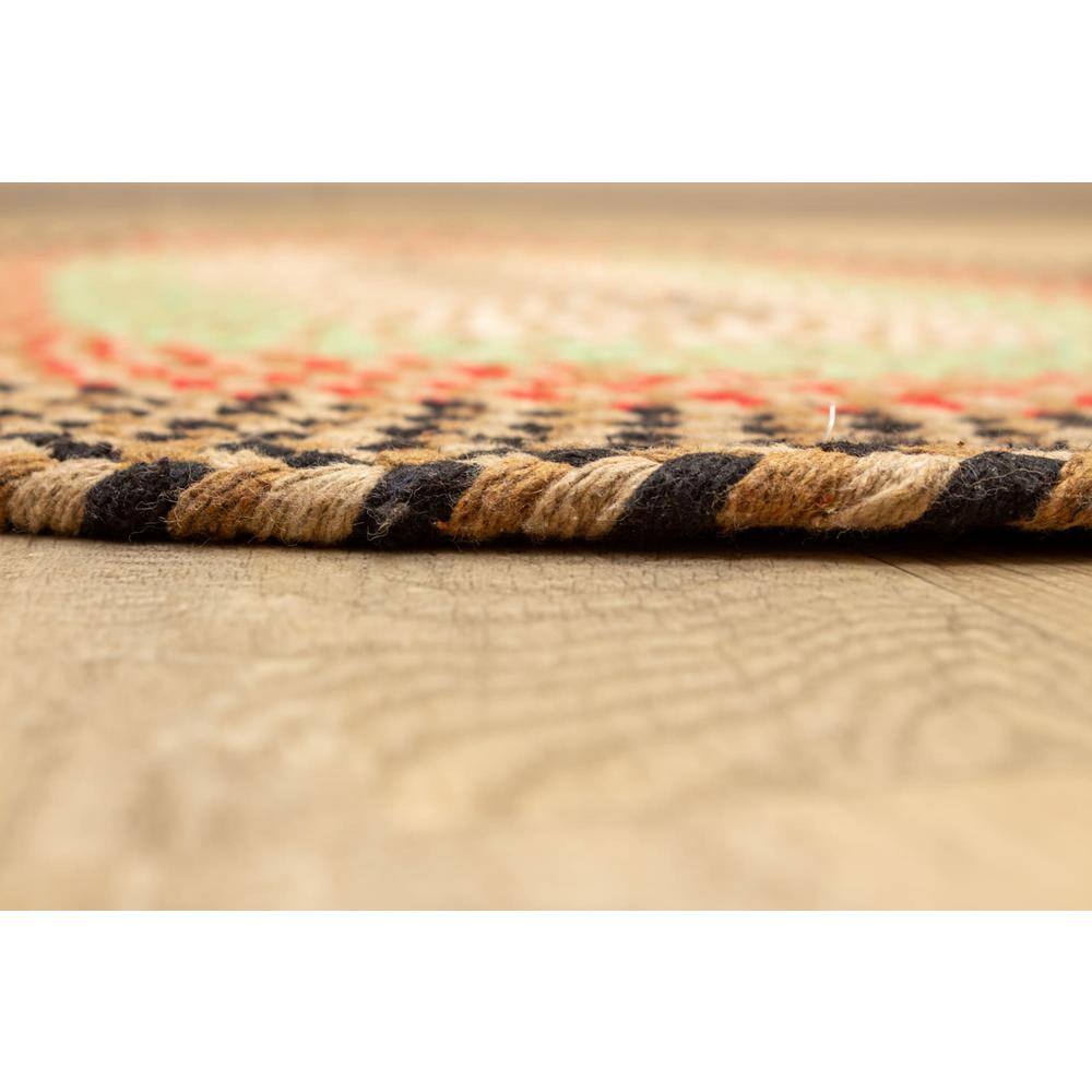 Handmade Earthtone Cotton Braided Oval Rug 5' x 7'