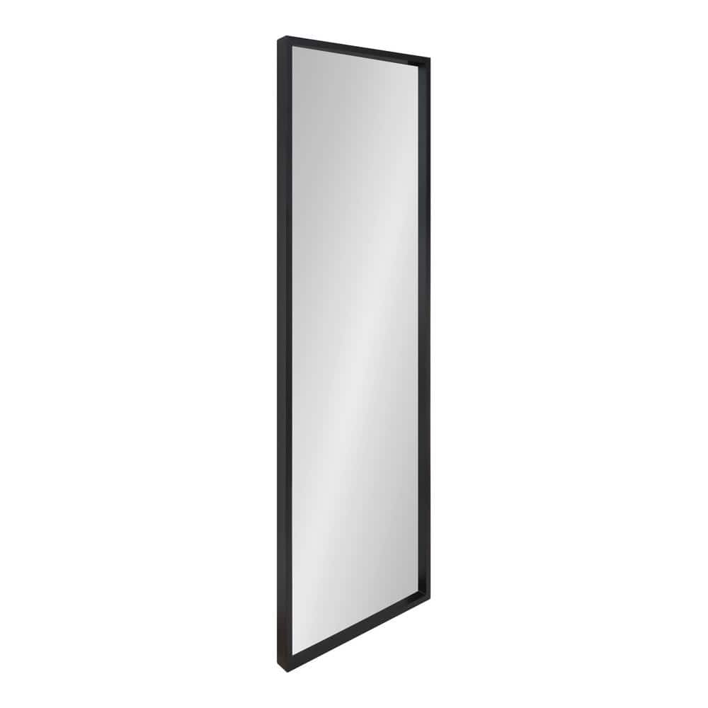 Elegant 51.75" Black Wood Rectangular Vanity Mirror