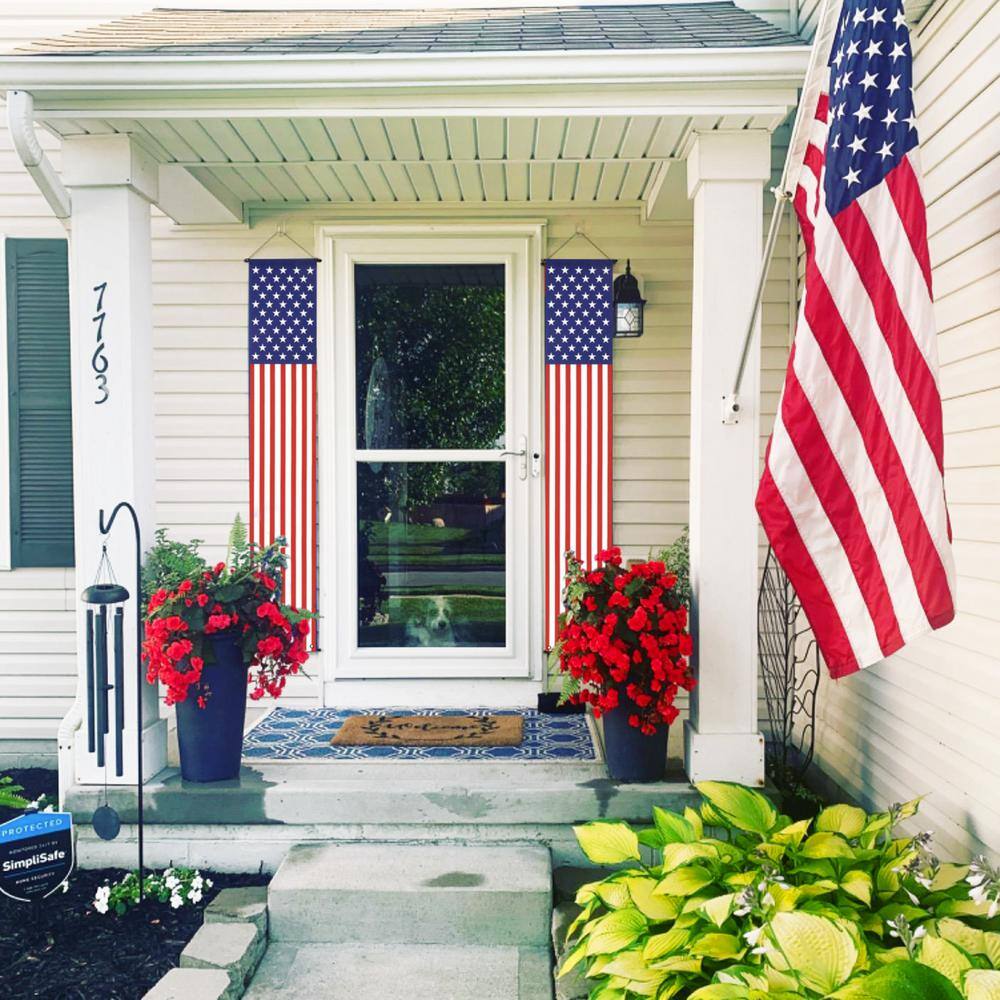 Patriotic American Flag Door Banners with Brass Grommets