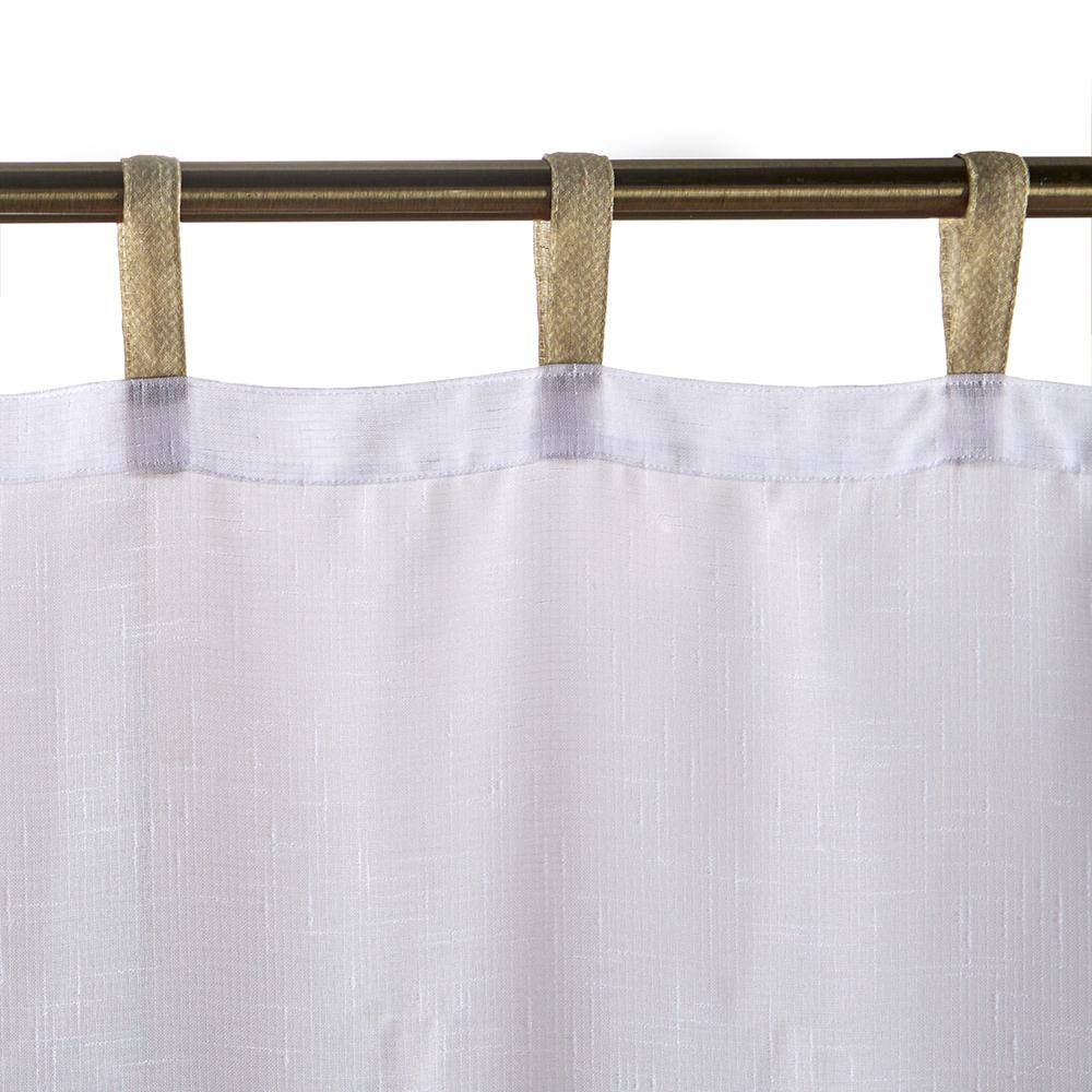 White Sheer Polyester Tab Top Indoor/Outdoor Curtain Panel