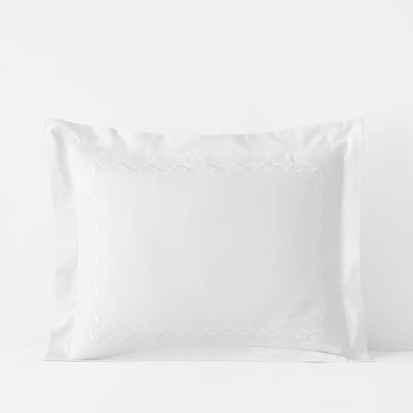 The Company Store Legends Luxury Marcella White Egyptian Cotton Sateen Standard Sham