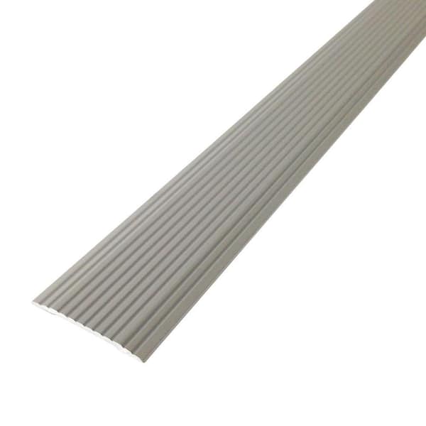 M-D Building Products Cinch 1.25 in. x 36 in. Satin Silver Fluted Seam Cover Transition Strip