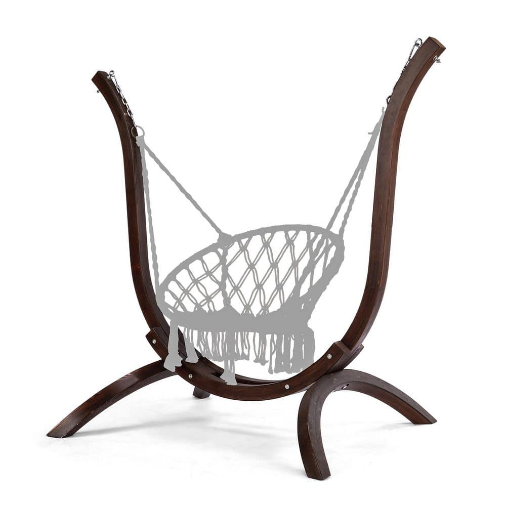 Karl home 4.7 ft. Wood Hammock Stand in Tan K1G58000606