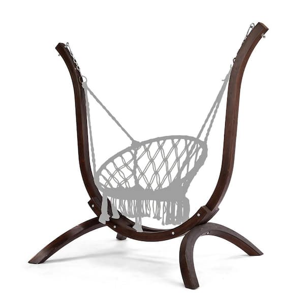 Karl home 4.7 ft. Wood Hammock Stand in Tan