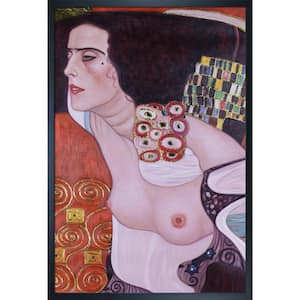 25.5 in. x 37.5 in. Judith II (Salome) Luxury Line by Gustav Klimt Studio Black Wood Framed People Painting Art Print