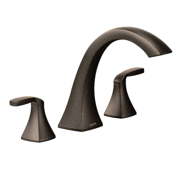 MOEN Voss 2-Handle Deck-Mount High-Arc Roman Tub Faucet Trim Kit in Oil Rubbed Bronze (Valve Not Included)