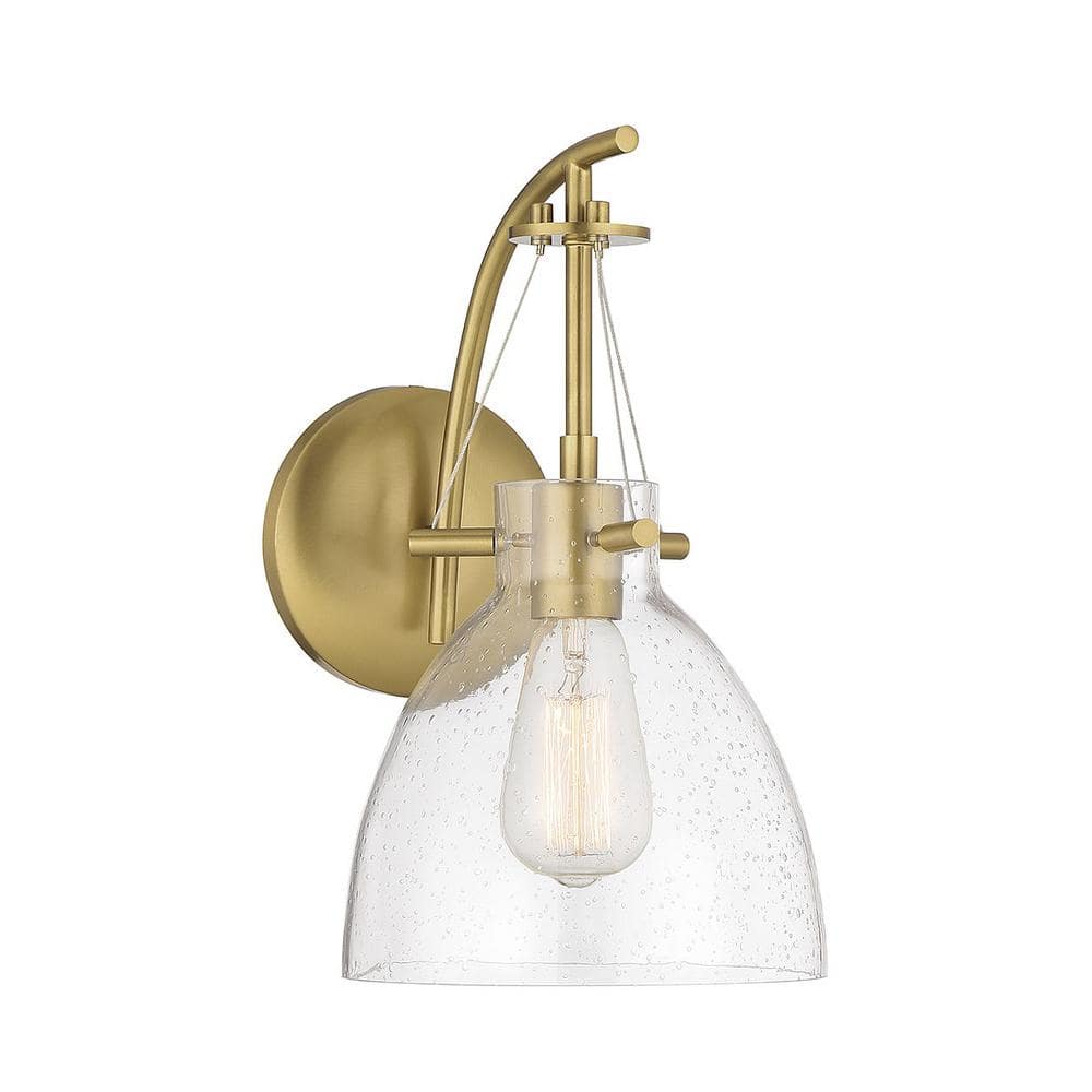 Savoy House Foster 8 In. W X 14 In. H 1-light Warm Brass Wall Sconce 