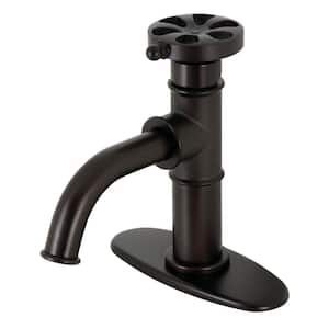 Belknap Single-Handle Single-Hole Bathroom Faucet with Push Pop-Up and Deck Plate in Oil Rubbed Bronze
