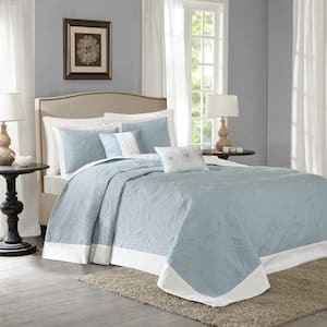 Stanton 5-Piece Blue Queen Reversible Bedspread Set