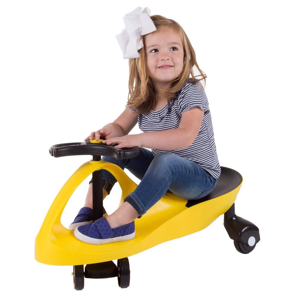 Yellow and Black Twist and Turn Ride-On Car for Kids