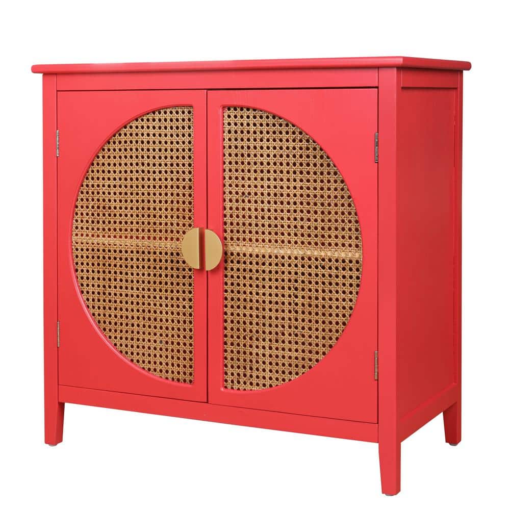 31.5 in. W x 14.96 in. D x 30.91 in. H Bathroom Red Linen Cabinet
