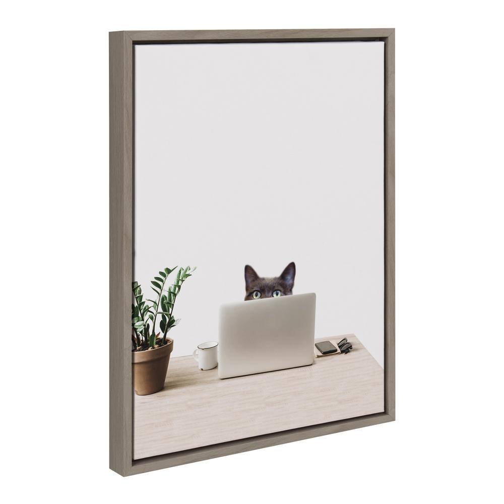 Cherise the Creative Cat Framed Canvas Wall Art, 24x18