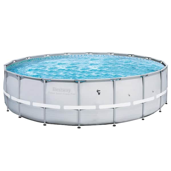 Bestway 18 ft. Round 52 in. D Steel Frame Hard Side Above Ground Swimming Pool (2-Pack)