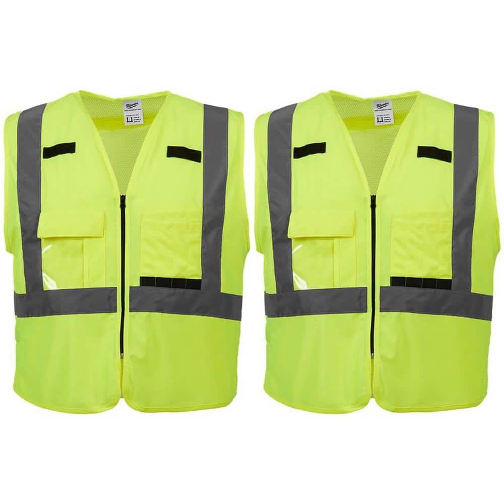 4X-Large/5X-Large Yellow Class 2-High Visibility Safety Vest with 10-Pockets (2-Pack) price history on PriceWatchPro