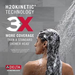1-Spray Patterns 1.75 GPM 7.91 in. Wall Mount Fixed Shower Head with H2Okinetic in Polished Nickel