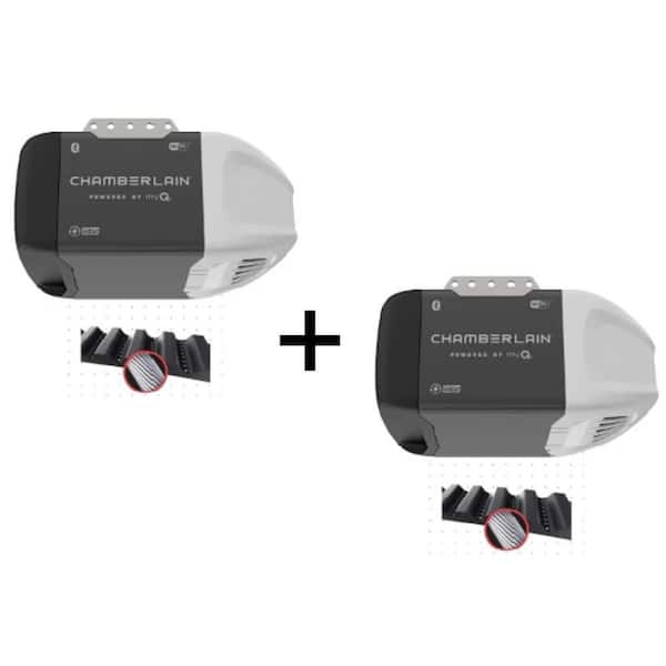 1/2 HP Smart Quiet Belt Drive Garage Door Opener with Battery Backup (2-Pack)