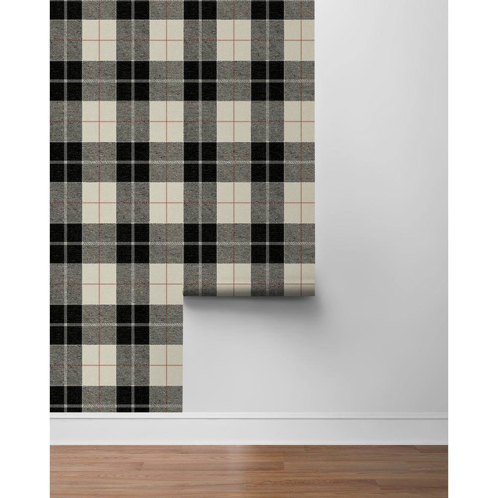 Blacksmith & Red Plaid Vinyl Peel and Stick Wallpaper Roll