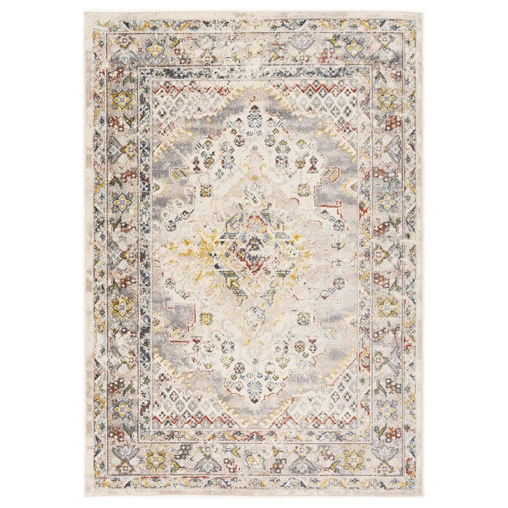 Beige Polypropylene 5 ft. x 7 ft. Abstract Indoor Area Rug