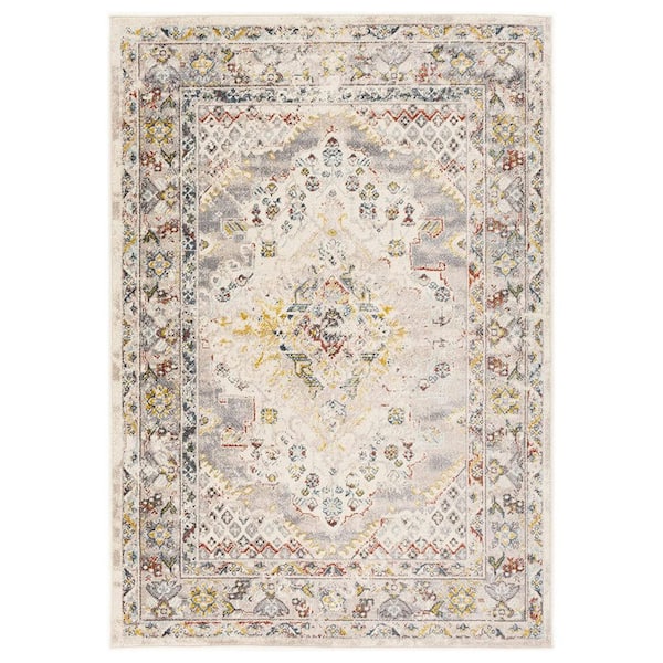 Unbranded Beige Polypropylene 5 ft. x 7 ft. Abstract Indoor Area Rug