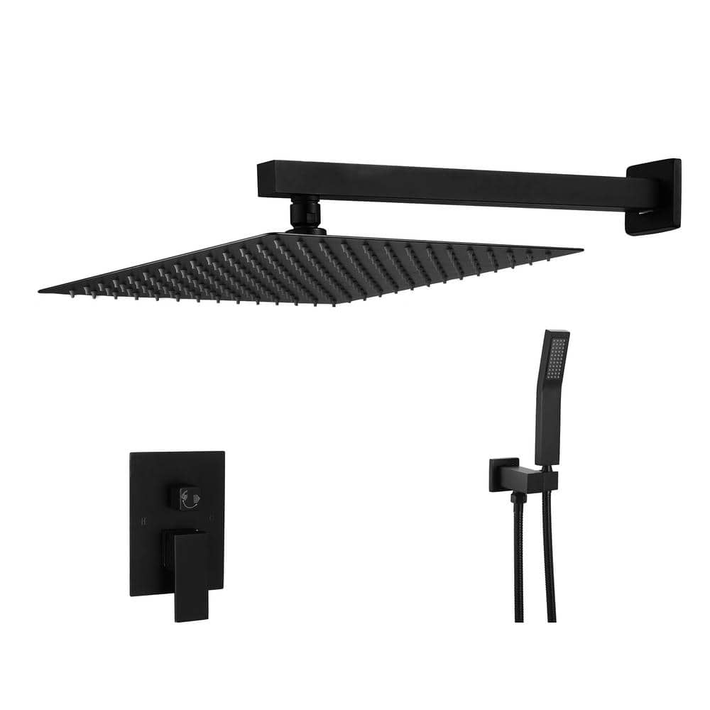 Aurora Decor WallMounted 2Handle 1Spray Shower Faucet 12 in. Square