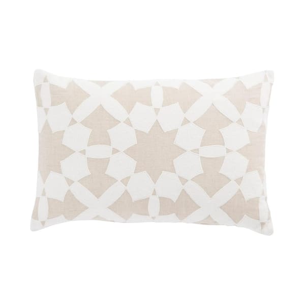 Jaipur Living Casino White Ivory 16 in. x 24 in. Polyester Fill Throw Pillow