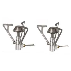 2 -Piece Ultralight Mini Camping Stove Stainless Steel Folding Stove for Outdoor Camping, Hiking, Picnic