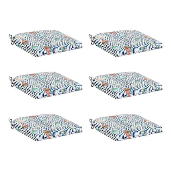 Brentwood Originals 20 in. W x 20 in. D Universal Outdoor Seat Pad in Craypm Shells Multi (Set of 6)