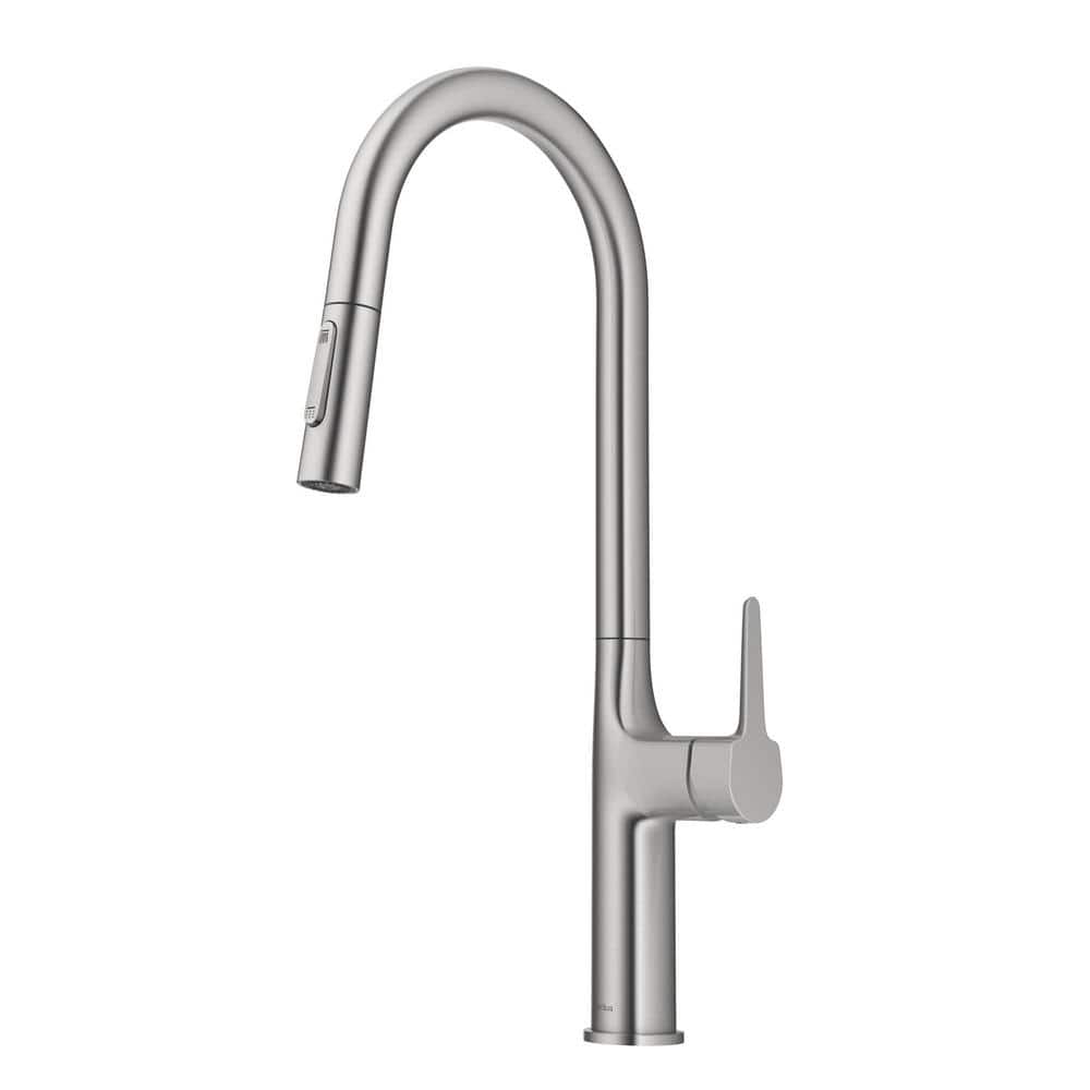 Tall Stainless Steel Pull-Down Kitchen Faucet with Spray