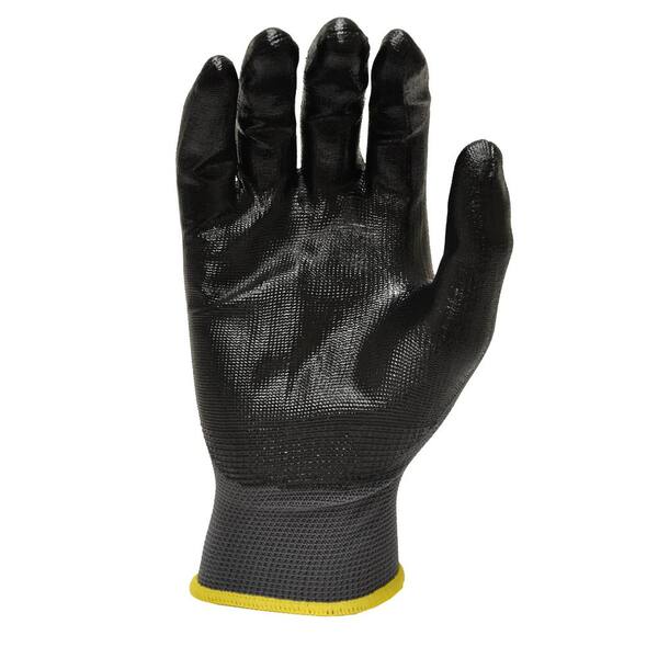 Large Black G & F 15196L Seamless Nylon Knit Nitrile Coated Work Gloves 6 Pair Pack Garden Gloves 