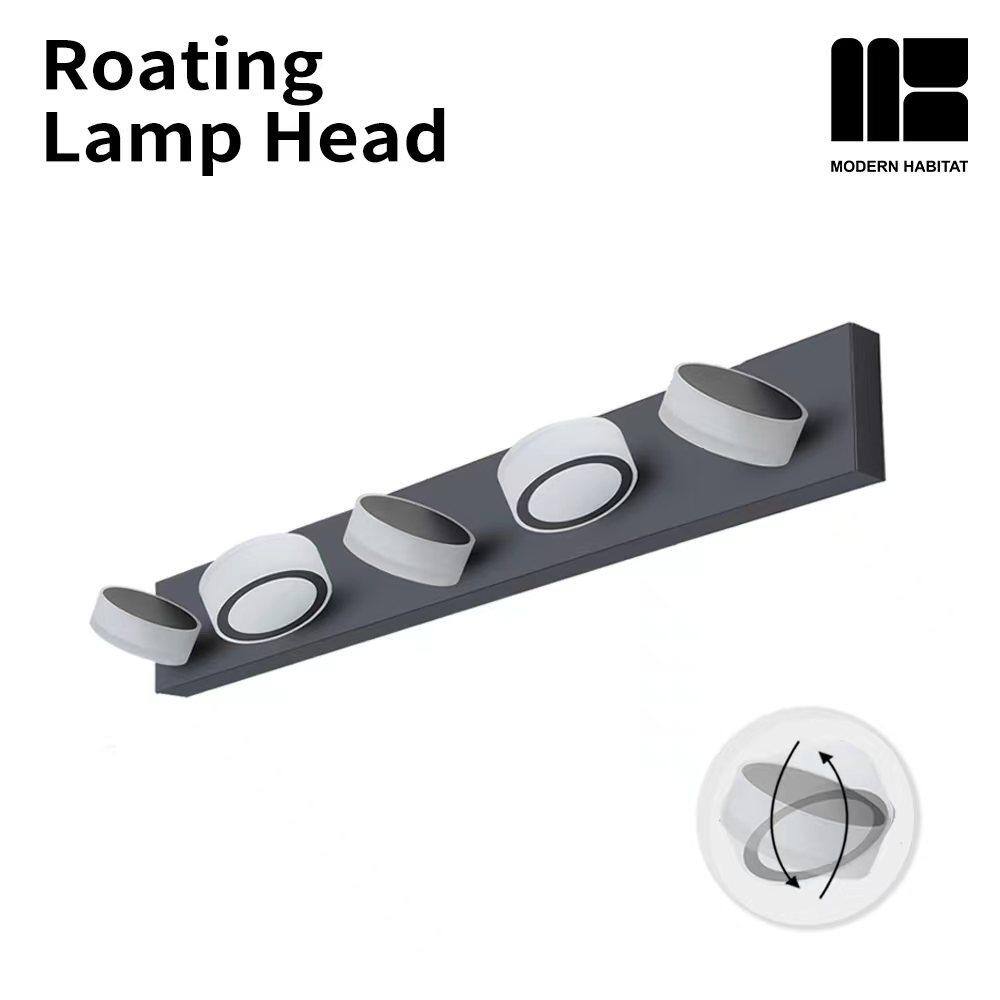 Black Adjustable 5-Light LED Vanity Light with Dome Shade