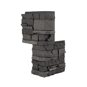 Stacked Stone Iron Ore 24 in. x 12 in. Faux Stone Siding Outside Corner Panel