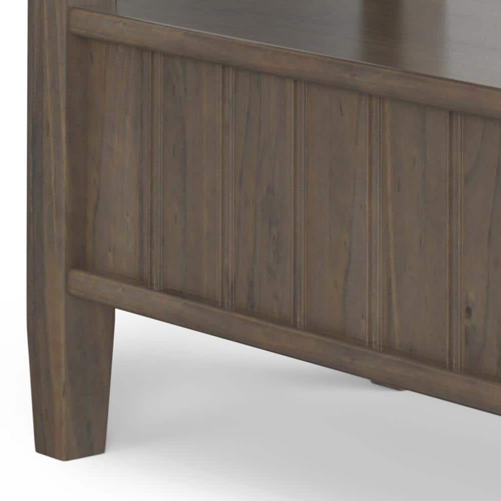 Lev Smoky Brown Solid Wood Narrow End Table with Storage