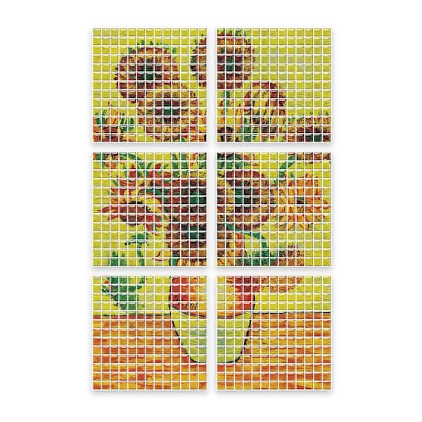 10 in. x 10 in. x 0.04 in. H Vinyl Peel and Stick Wall Tile Backsplash, 3D Textured Art Decal for Living Room (6-Pack)