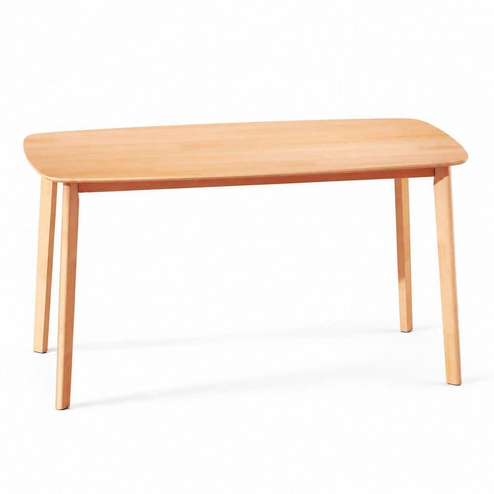 Mid-Century Modern Natural Wood 47.2 in. 4 Legs Rectangular Dining Table, Seats 4
