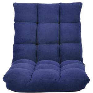 20.87 in. Width Navy Polyester Upholstered Folding Adjustable Floor Lazy Sofa Chair